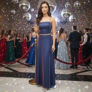 Shimmer Color Change Two Piece Gown